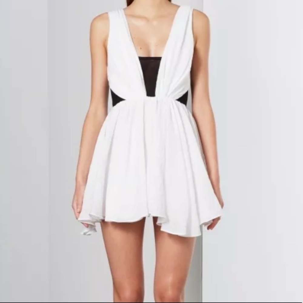 BEC & BRIDGE WHITE A LINE DRESS SHORT STRAPS